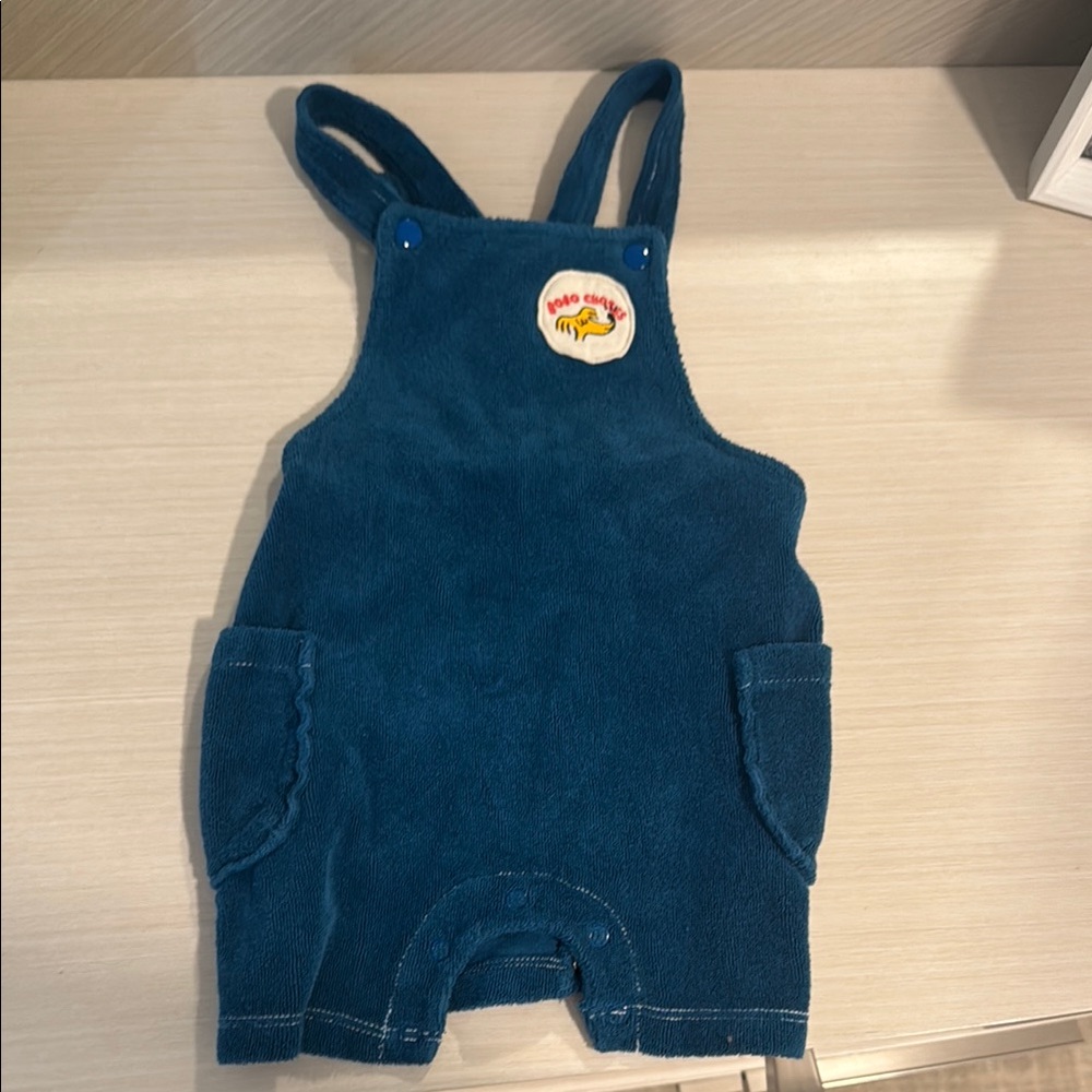 Bobo Choses Blue Terry Overalls with Bib Front (baby boy)